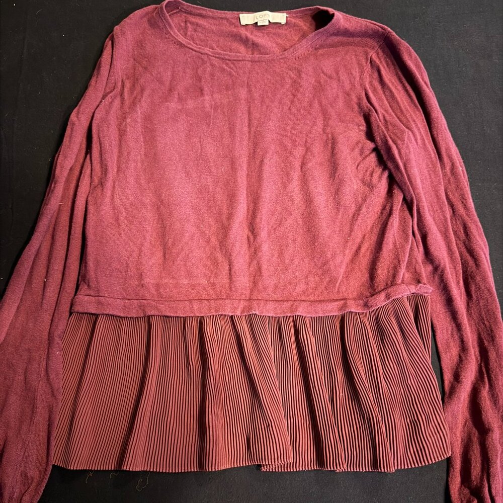 Women's Peplum Sweater with dual fabric